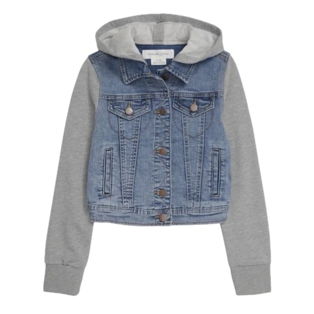 Treasure & Bond Girls Hooded Jean Jacket
